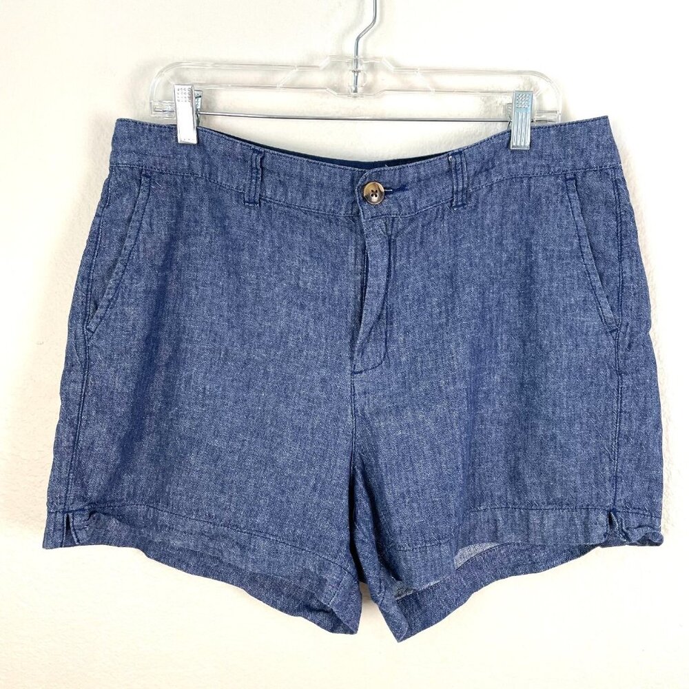 Old Navy Womens 14‎ Everyday Short High Rise Linen Cotton Blend Shorts Casual